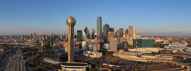 Aerial Perspective of Dallas, Core City of the Southern U.S. Megaregion © Grindstone Media