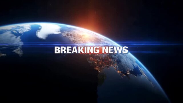 Live Breaking Report Text Over International Earth Scene