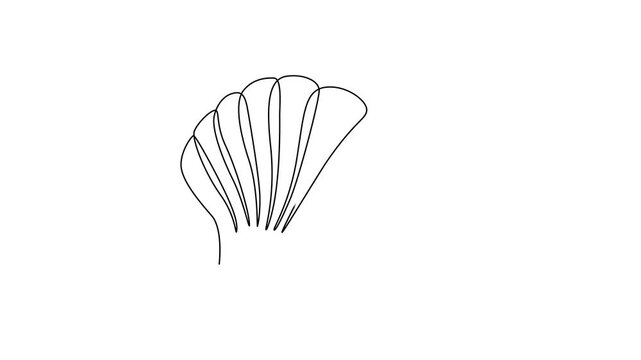 Continuous Line Art Animation of the Scallop shell snail 