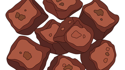 Assortment of Delicious Chocolate Cubes for Dessert and Snack Time rendang indonesian food