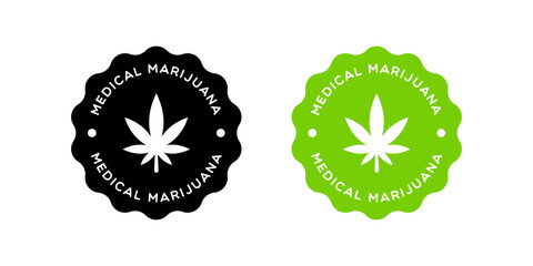 Vector Medical Marijuana Badge Label