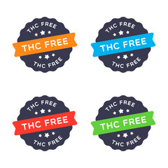 Vector THC Free Star Badge Labels