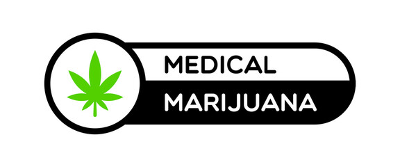 Vector Medical Marijuana Label on White Background