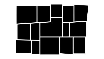 Abstract black and white collage template