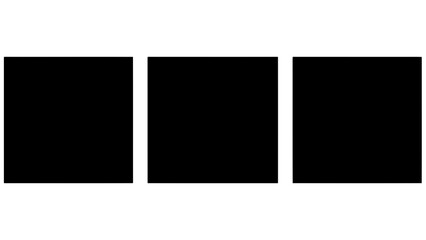 Naklejka premium Three solid black rectangles arranged side by side