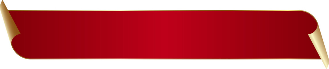 Red and Gold Scroll Banner - Elegant Design Element