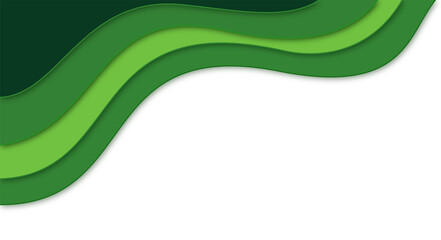 Green Wavy Layers: Abstract Background