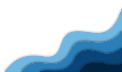 Blue Waves Paper Cutout: Abstract Background