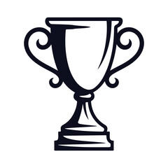 Trophy silhouette isolated on white background