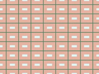 A seamless pattern of pink squares with white rectangles inside.