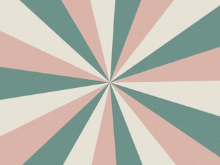 A vintage-style starburst radiates with teal, pink, and cream hues.