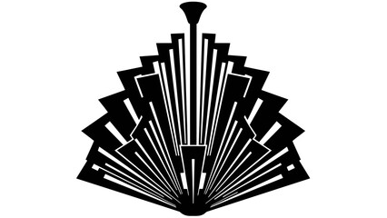Art deco geometric fan design, abstract graphic element vector.