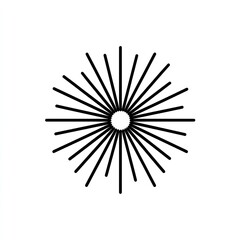 Simple radial burst with lines emanating from central circle on white
