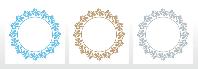 Set of decorative frames Elegant vector element for design in Eastern style, place for text. Floral colored borders. Lace illustration for invitations and greeting cards