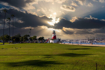 A gorgeous landscape at Marina Park in Newport Beach California USA