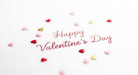 Happy Valentine s Day with Heart Sprinkles valentine s day hearts love holiday celebration romantic red pink gold sweet candy