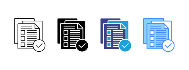 Completion icon set multiple style collection