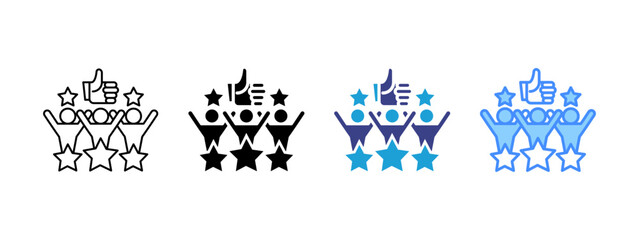 Customer Satisfaction icon set multiple style collection