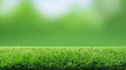 Fototapeta premium Fresh Green Grass with Blurry Natural Background for Peaceful Outdoor Landscapes and Nature-Themed Projects and Designs