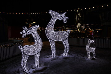 christmas background with reindeer