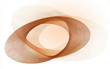 Ethereal rings interlock in peach, amber, and pale apricot shades