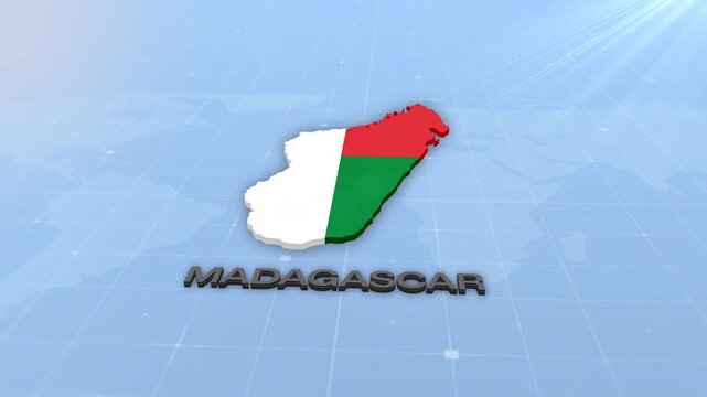 Madagascar Map Geographic Map and Flag Animated Motion Graphic Background | Madagascar Map Animation
