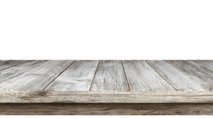 Empty wooden table on a vintage brown hardwood floor and old wood wall texture backdrop