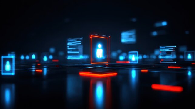 A neon saturated cyber plaza full of intelligent avatars engaged in visual interaction to review escalating program complexity and identify the core issue threatening the system