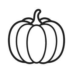 Simple outline drawing of a pumpkin for halloween and autumn