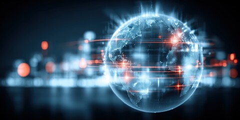 Obraz premium A complete peaceful dome powered by computing to harmonize worldwide voices while the mind scan embraces trust and value