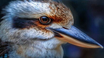 An abstract painting of a kookaburra