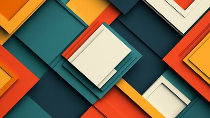 87.A stylish geometric cover design made up of square patterns that converge and diverge to create a strong sense of perspective. The bold lines and colors make it an ideal choice for a modern