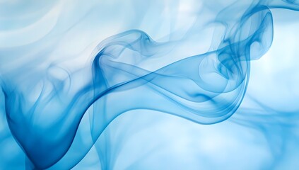 Blue abstract backdrop with delicate smoke forming soft flowing shapes.