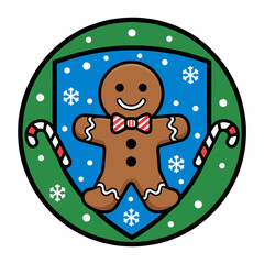 Gingerbread Man Christmas Ornament Illustration