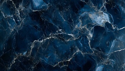 Deep blue marble surface with detailed natural patterns and fine veins.