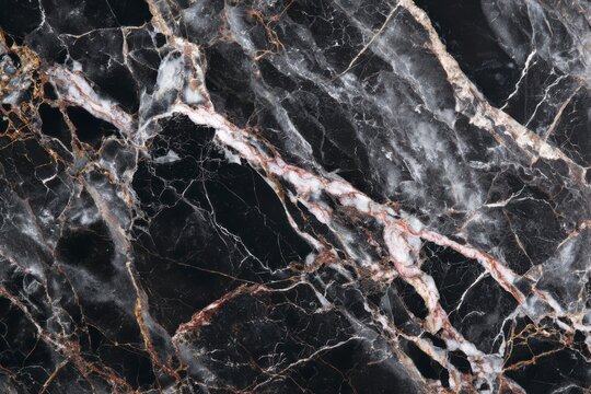 Black Marble Elegance: intricate veins of white and gold dance across a deep black surface, creating a timeless and luxurious aesthetic.