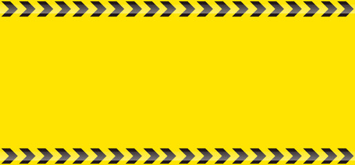 Bright Yellow Hazard Warning Banner Frame. Safety Caution Strip Template with Yellow Background.