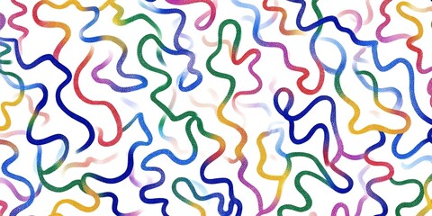 Curvy, vibrant lines dance across a bright white backdrop in this seamless pattern