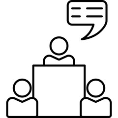 Business Meeting Icon Illustration
