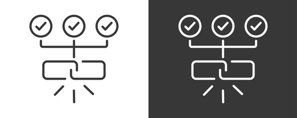 Value Chain Icon Set Vector Collection Isolated In Black And White