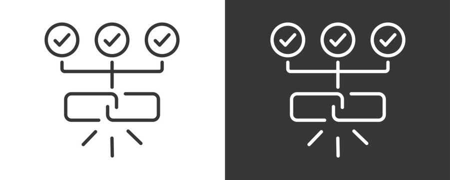 Value Chain Icon Set Vector Collection Isolated In Black And White
