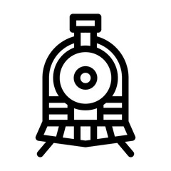 Old Steam Train Icon Public Transportation Vector