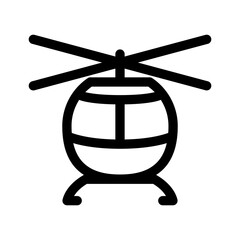 Helicopter Icon Air Transportation Symbol Vector