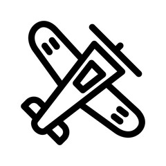 Old Aircraft Icon Air Transportation Symbol Vector