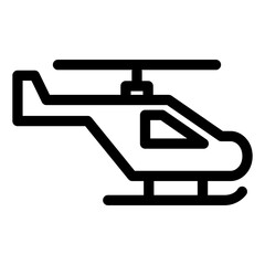 Side Private Helicopter Icon Air Transportation Symbol Vector