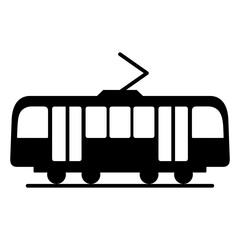 Tram Icon Transportation Solid Style