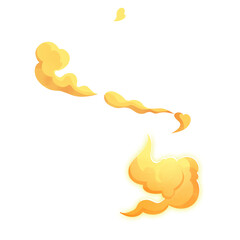 Yellow Cartoon Smoke Cloud Effect with Soft Glow