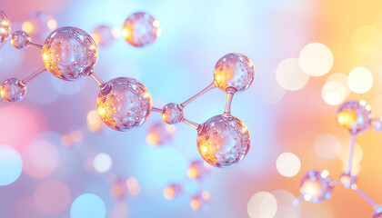 Bright scientific background with subtle 3D molecular structures and modern minimalist style.