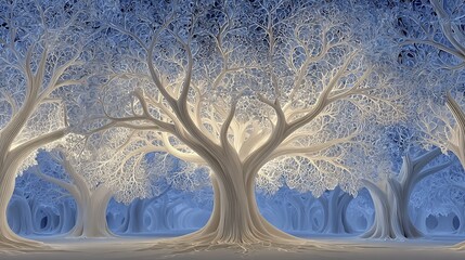 Enchanted Forest Grove with Glowing Trees.