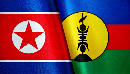 北朝鮮の国旗とニューカレドニアの国旗(north korea flag & New Caledonia flag.)
